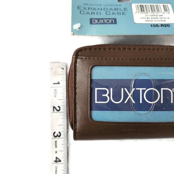 Buxton Brown Genuine Leather Expandable Card Case - Picture 8 of 8